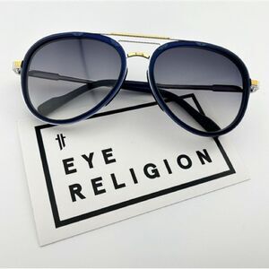 Stylish Cutler & Gross 1323 Blue & Gold Aviator Sunglasses